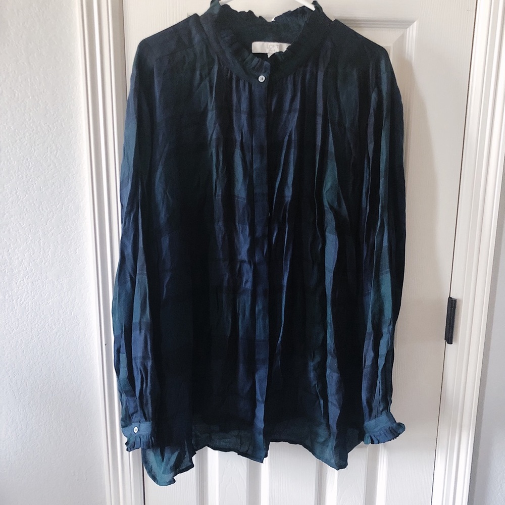 Loft Lightweight Plaid Blouse